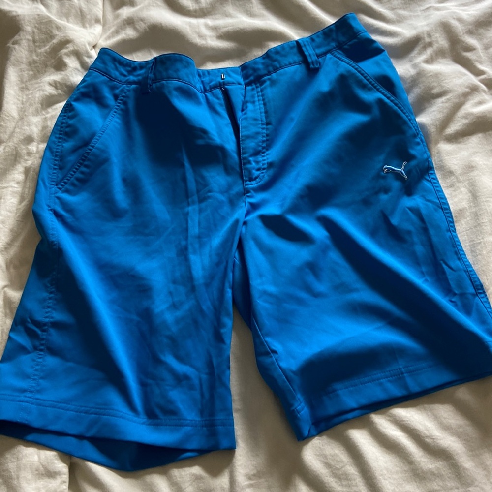 Bright blue puma golf shorts